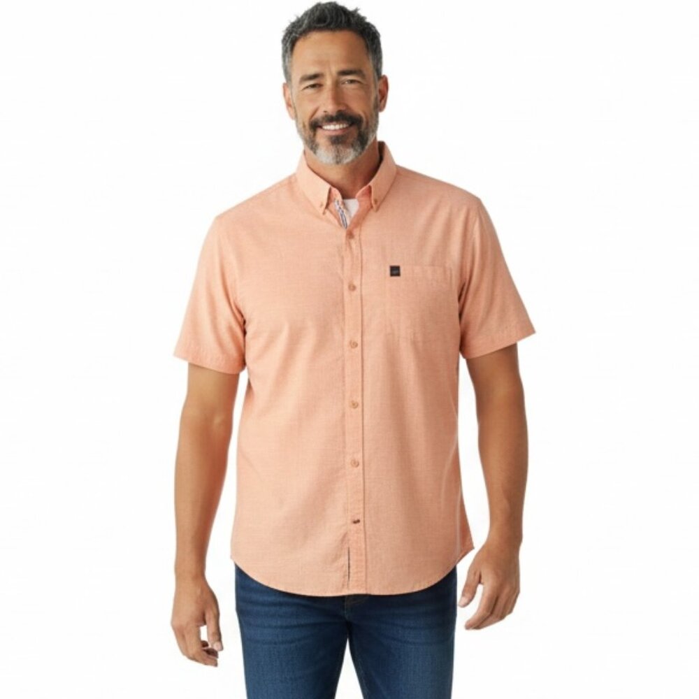 Ripzone Button-Down Short-Sleeve Orange Shirt Size 2XL